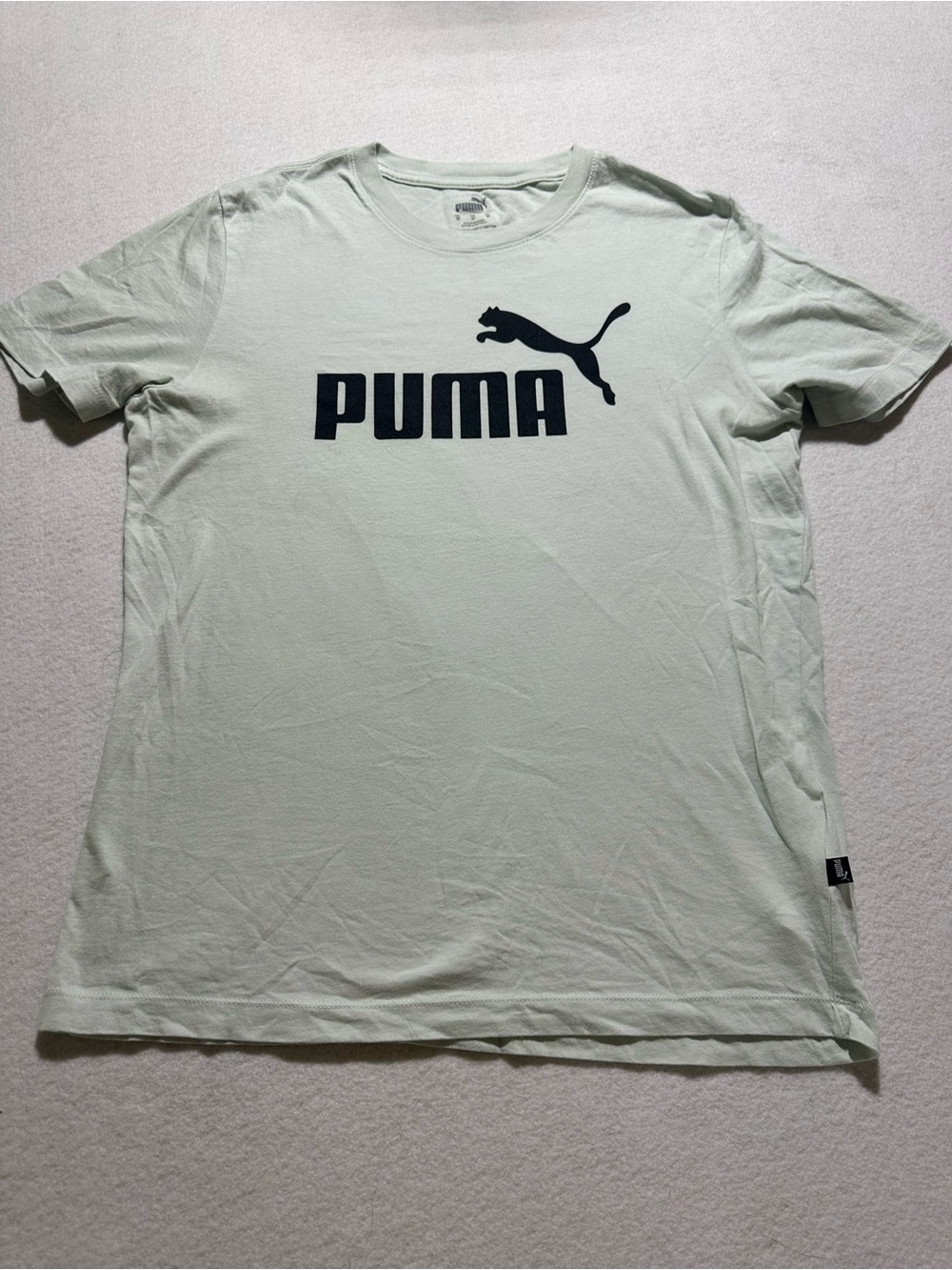 Puma Light Mint Short Sleeve Tee with Black Logo